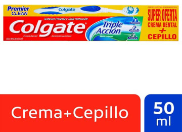 CREMA DENTAL COLGATE TRIPLE ACCION 50 CC + CEPILLO