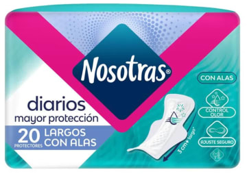 PROTECTOR NOSOTRAS LARGOS ALAS 20 UNDS x 12