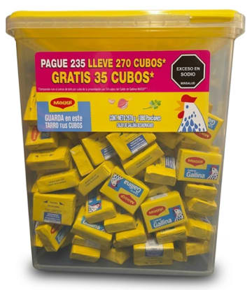 CALDO MAGGI GALLINA BOMBONERA PLASTICA 270 CUBOS
