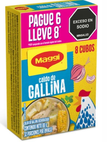 CALDO MAGGI GALLINA PAGUE 6 LLEVE 8 CUBOS (66 +22 GRS) x 36