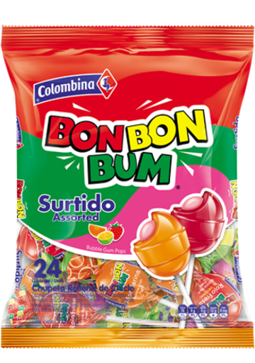 CHUPETA BONBONBUM COLOMBINA SURTIDO 24 UNDS x 15