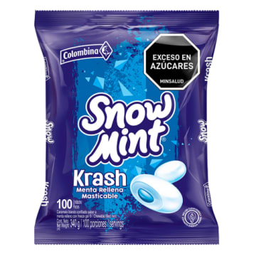 CONFITE SNOW MINT KRASH MENTA RELLENA 100 UNDS x 18
