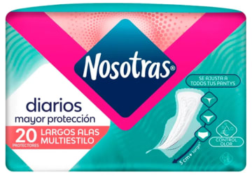 PROTECTOR NOSOTRAS LARGOS ALAS MULTI 20 UNDS x 12