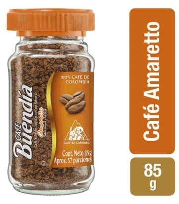 CAFE BUEN DIA LIOFILIZADO AMARETTO FRASCO 85 GRS