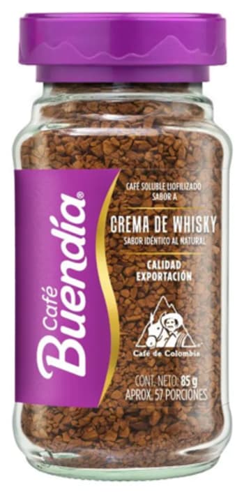 CAFE BUEN DIA LIOFILIZADO CREMA DE WHISKY FRASCO 85 GRS x 12
