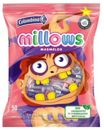 MASMELOS MILLOWS HALLOWEEN EI 50 UNDS x 8