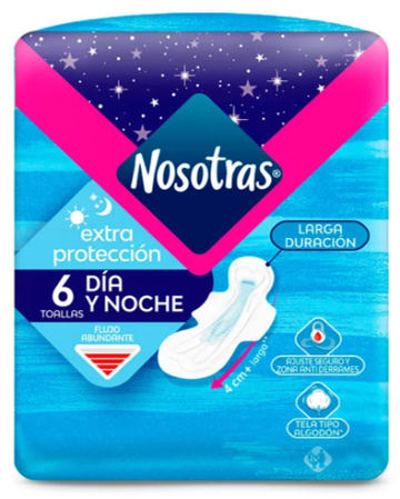 TOALLA NOSOTRAS EXTRAPROTECCION DIA NOCHE 6 UNDS x 24