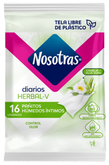 PAÑITOS INTIMOS NOSOTRAS HERBAL 16 UND
