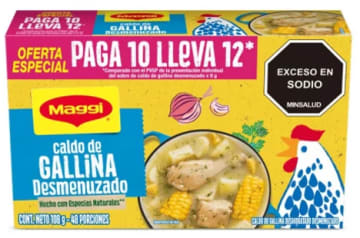 CALDO MAGGI GALLINA DESMENUZADO 12 SOBRES (108 GRS)