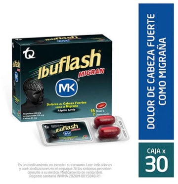 IBUFLASH MIGRAN MK x 30 CAPSULAS (PLEGADIZA)