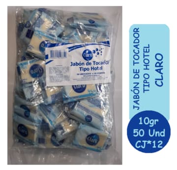JABON TIPO HOTEL CLARO TRADICIONAL AZUL 8 GRS 50 UND x 12