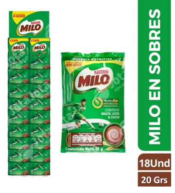 MILO RISTRA 18 SOBRES (20 GRS) x 36 DPL