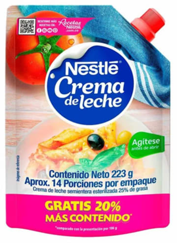 CREMA DE LECHE NESTLE DOYPACK PAG 186 GRS LL 223 GRS