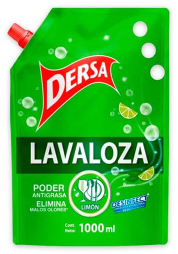 LAVAPLATOS DERSA LIQUIDO LIMON DOYPACK 1000 ML x 12