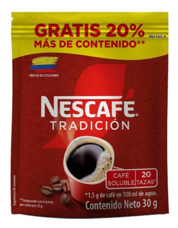 CAFE NESCAFE SOBRE 30 GRS x 48 SOBRES