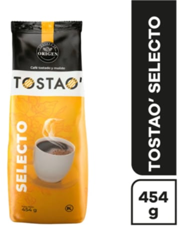 CAFE TOSTAO SELECTO TOSTADO Y MOLIDO 454 GRS