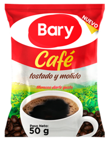 CAFE BARY TOSTADO Y MOLIDO 50 GRS x 10 SOBRES x 12 BOLSAS