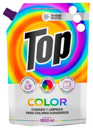 DETERGENTE LIQUIDO TOP COLOR DOYPACK 1800 ML x 6