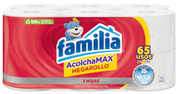 PAPEL FAMILIA ACOLCHAMAX MEGA x 12 ROLLOS x 4