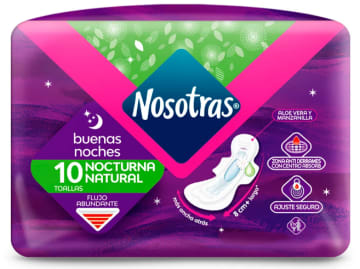 TOALLA NOSOTRAS BUENAS NOCHES NATURAL 10 UNDS
