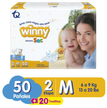 PAÑAL WINNY ULTRATRIM SEC AMARILLO E2 50 UNDS