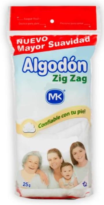 ALGODON MK ZIG ZAG 25 GRAMOS x 12 UNIDADES