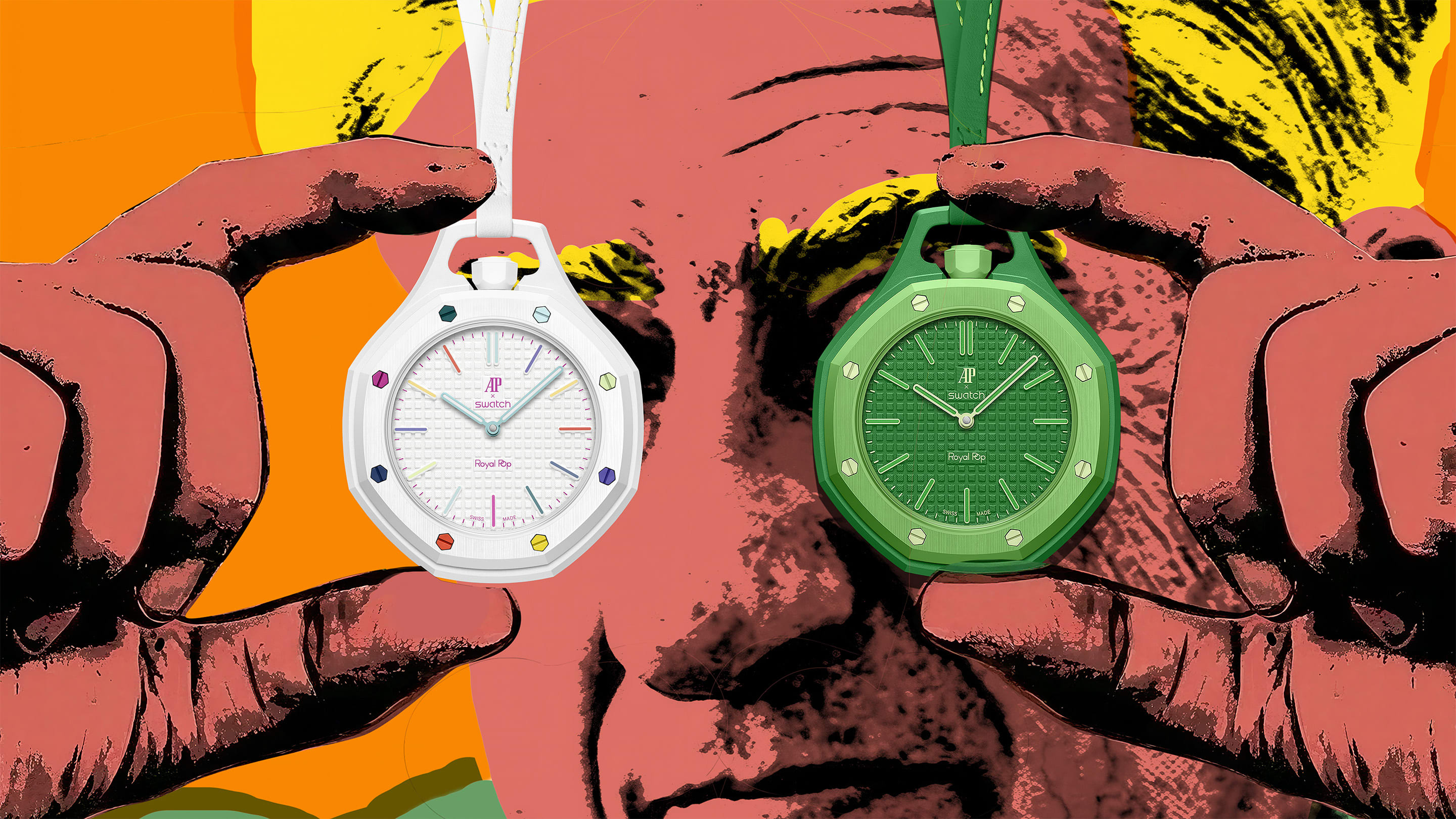 Relojes de bolsillo Royal Pop de la colaboración Swatch x Audemars Piguet