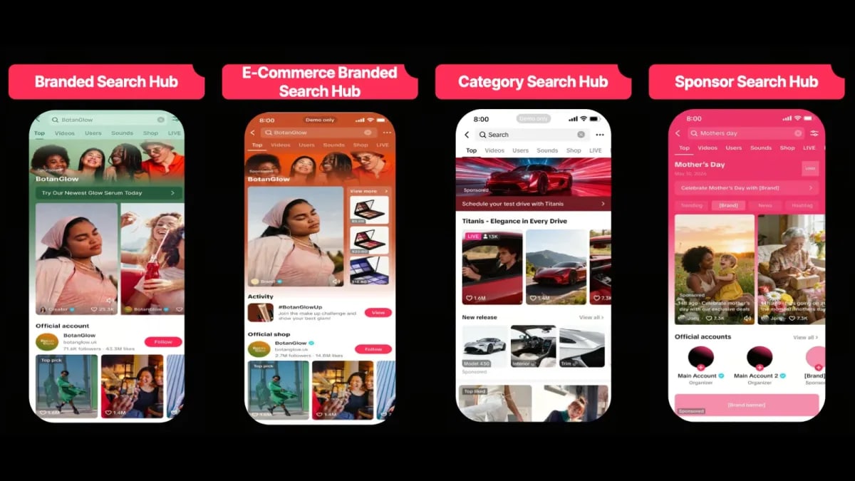 Imagen de PPC Land sobre los nuevos Search Hubs de TikTok para marcas