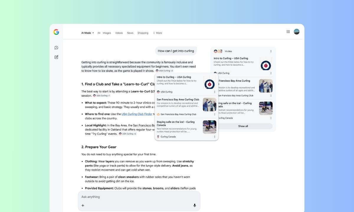 Google lanza enlaces pop-up en AI Overviews