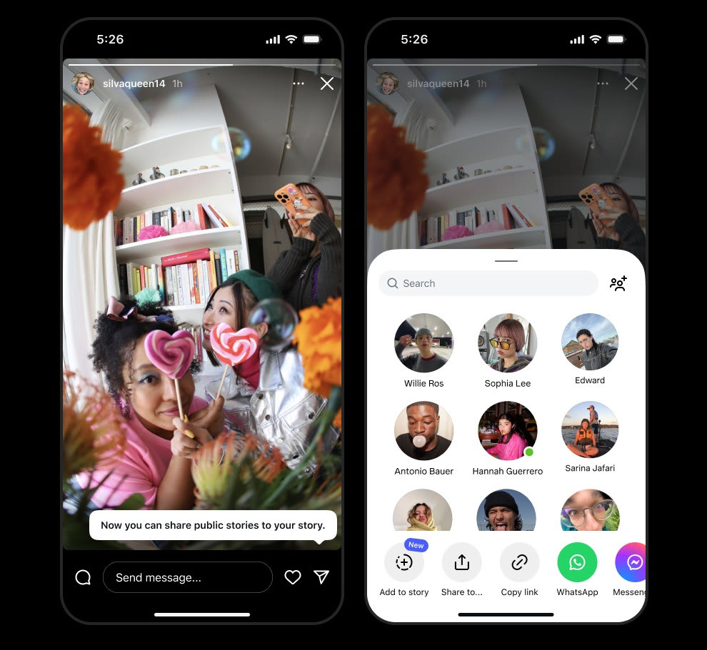 Instagram Facilita Compartir Stories Públicas sin Menciones