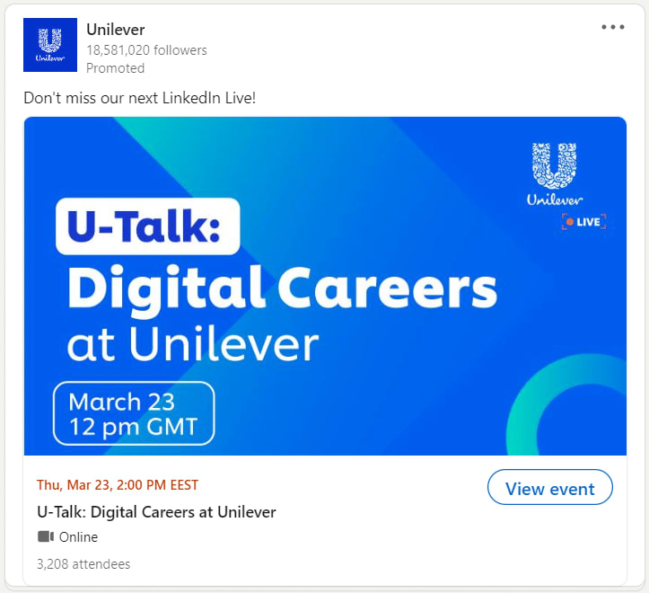 LinkedIn lanza anuncios para eventos en vivo