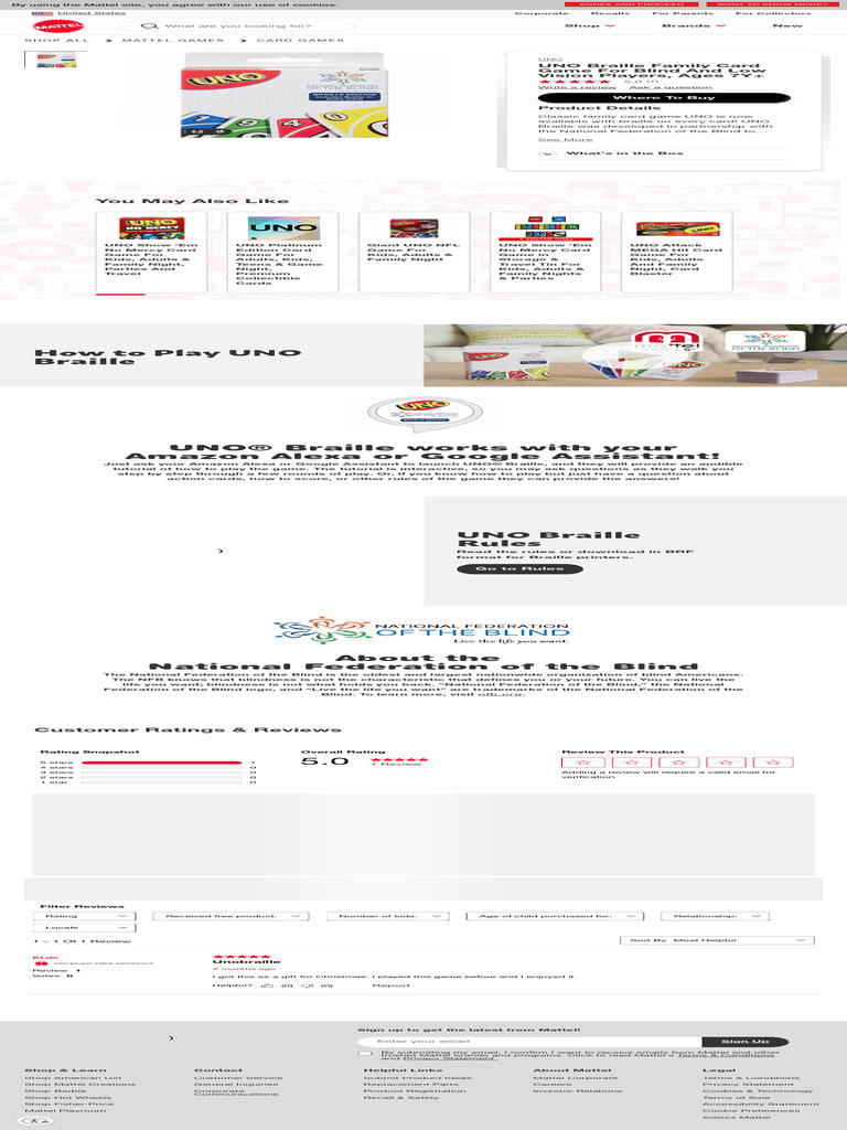 Mattel y Fundación ONCE Lanzan UNO Braille: Inclusión Total en Juegos