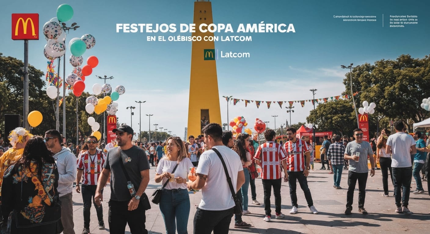 Festejos de Copa América en el Obelisco con McDonald’s y Latcom