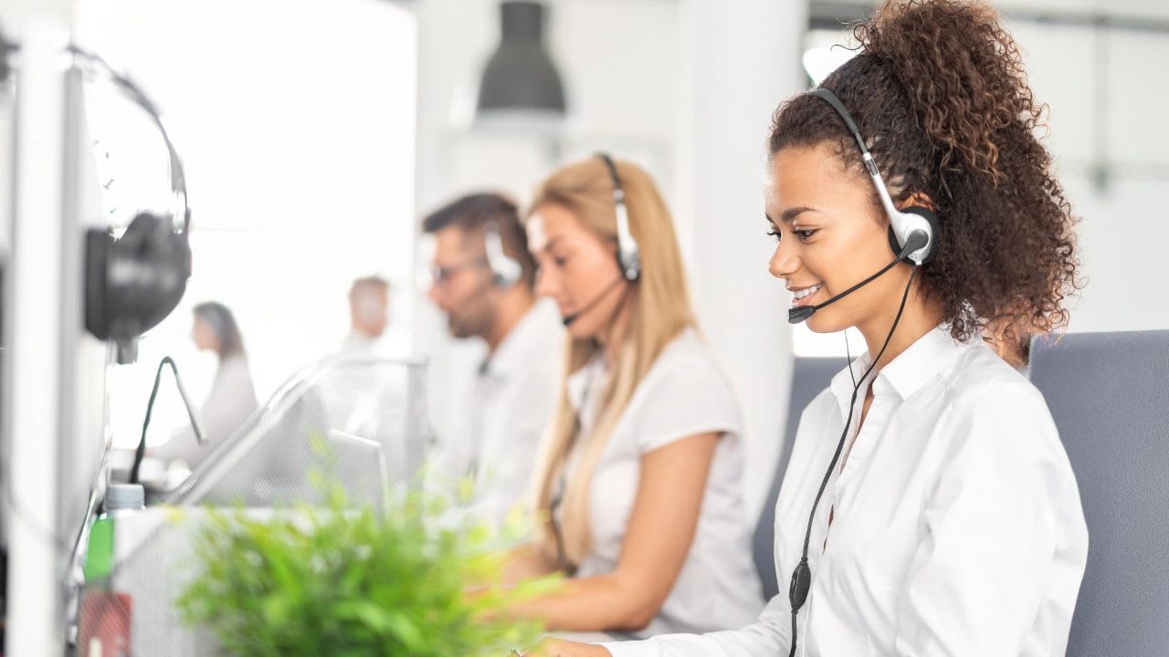 Call center team improving operations and service