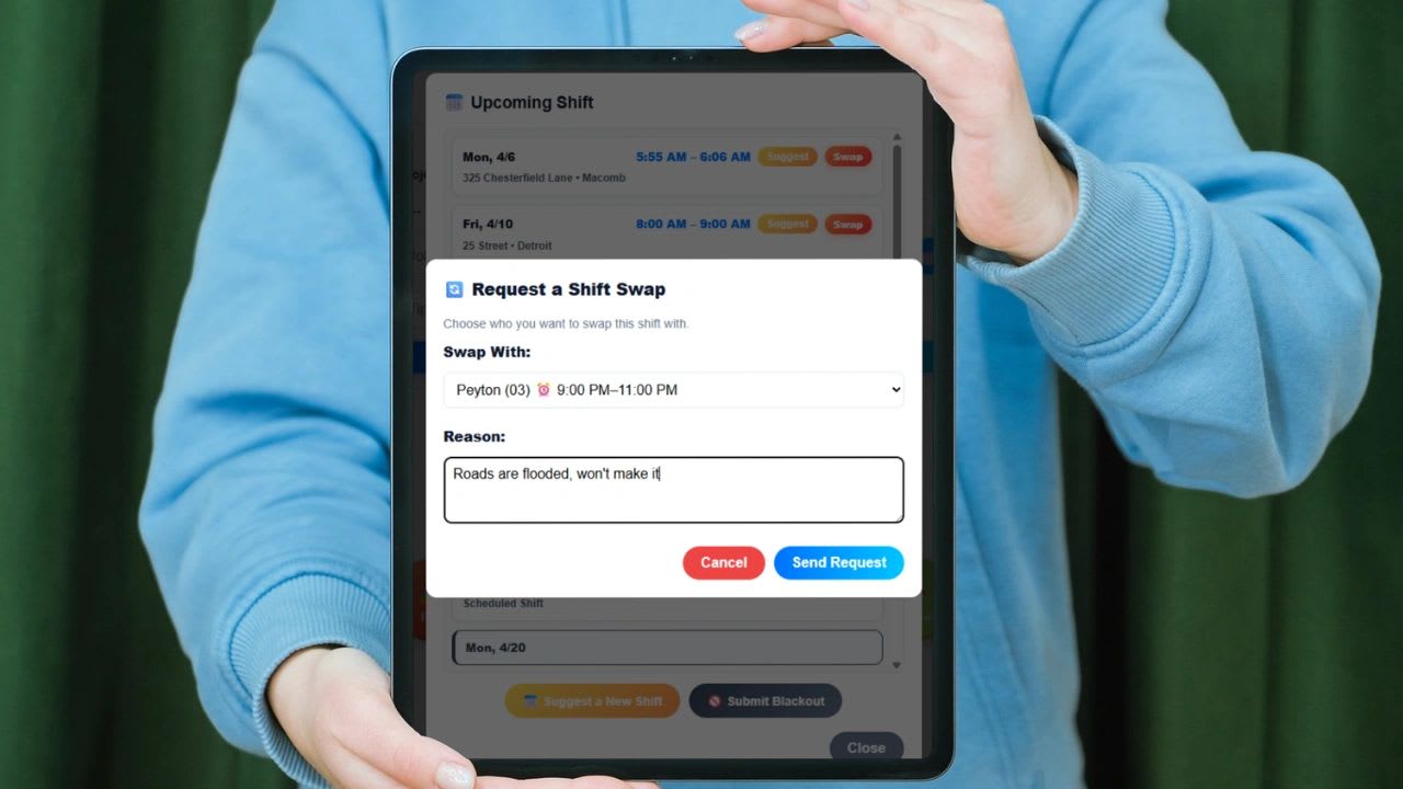 Shift swap software for restaurants construction retail and more