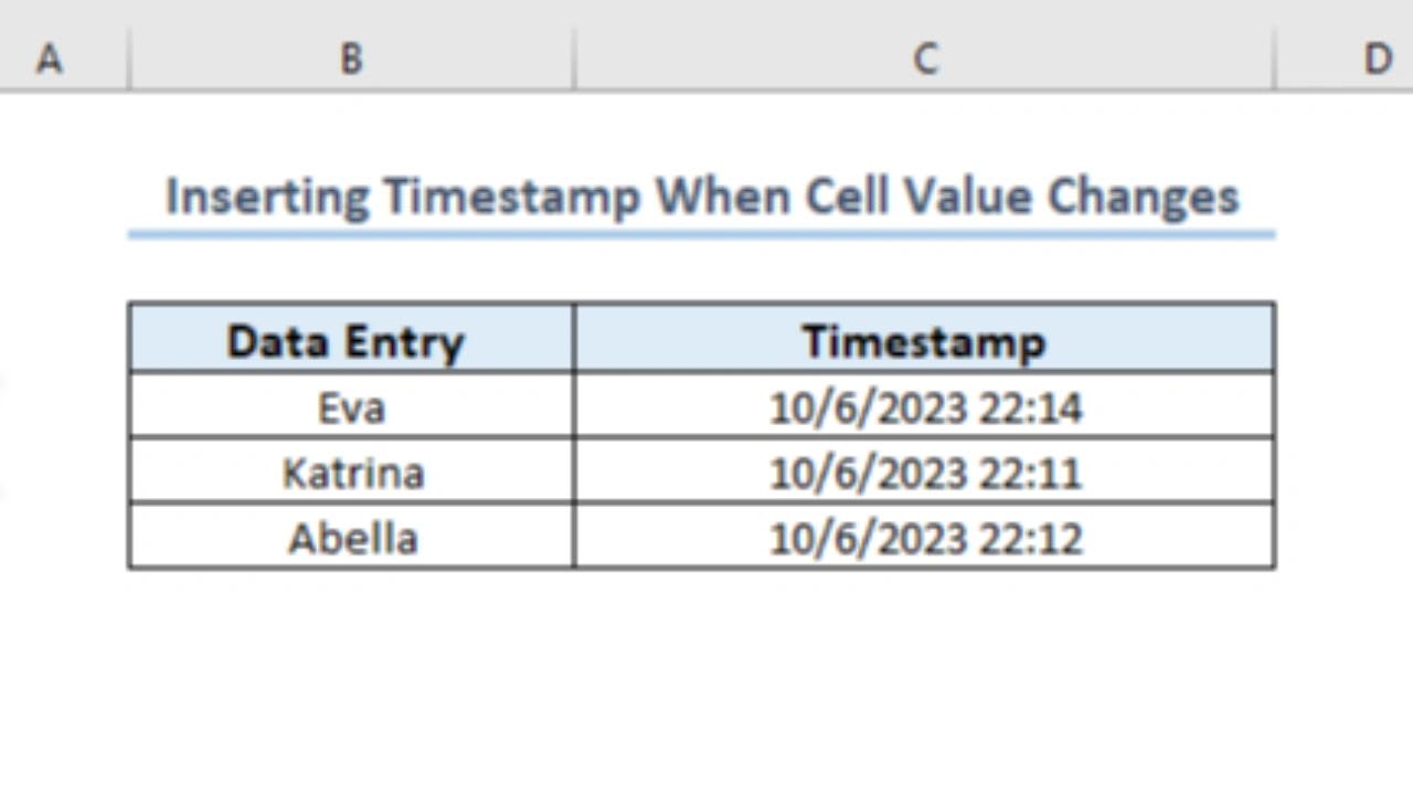 How to create an Excel timestamp