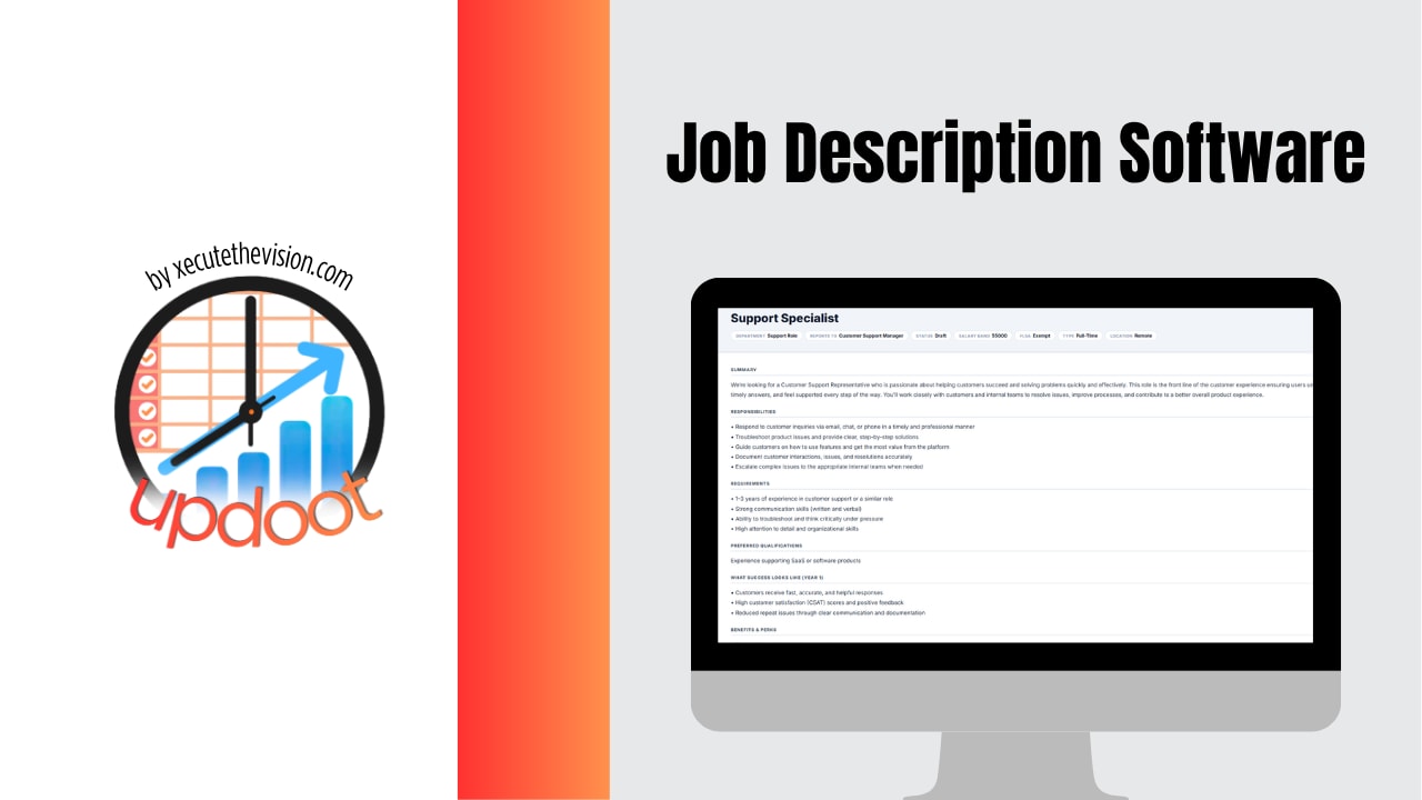 Job description software dashboard
