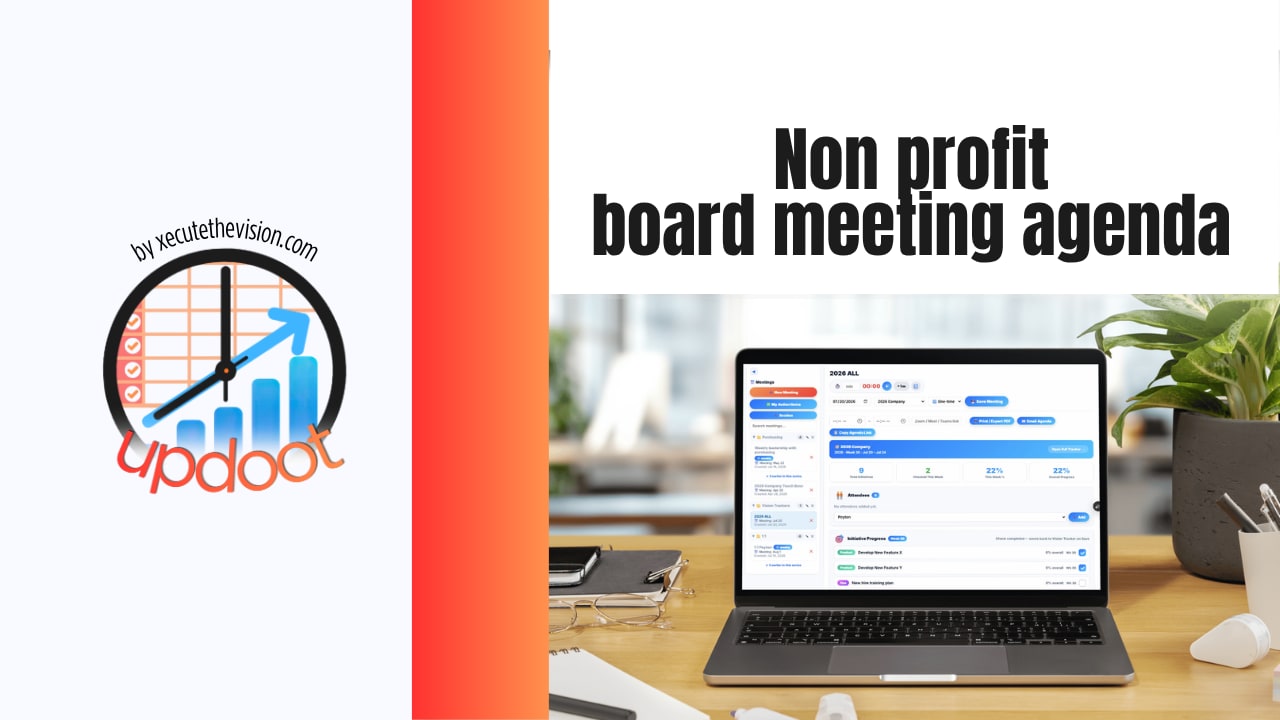Agenda for a nonprofit board of directors meeting: governance rules and a free template