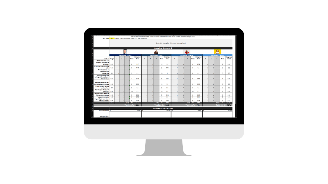 Hiring Scorecard and Tracker Template