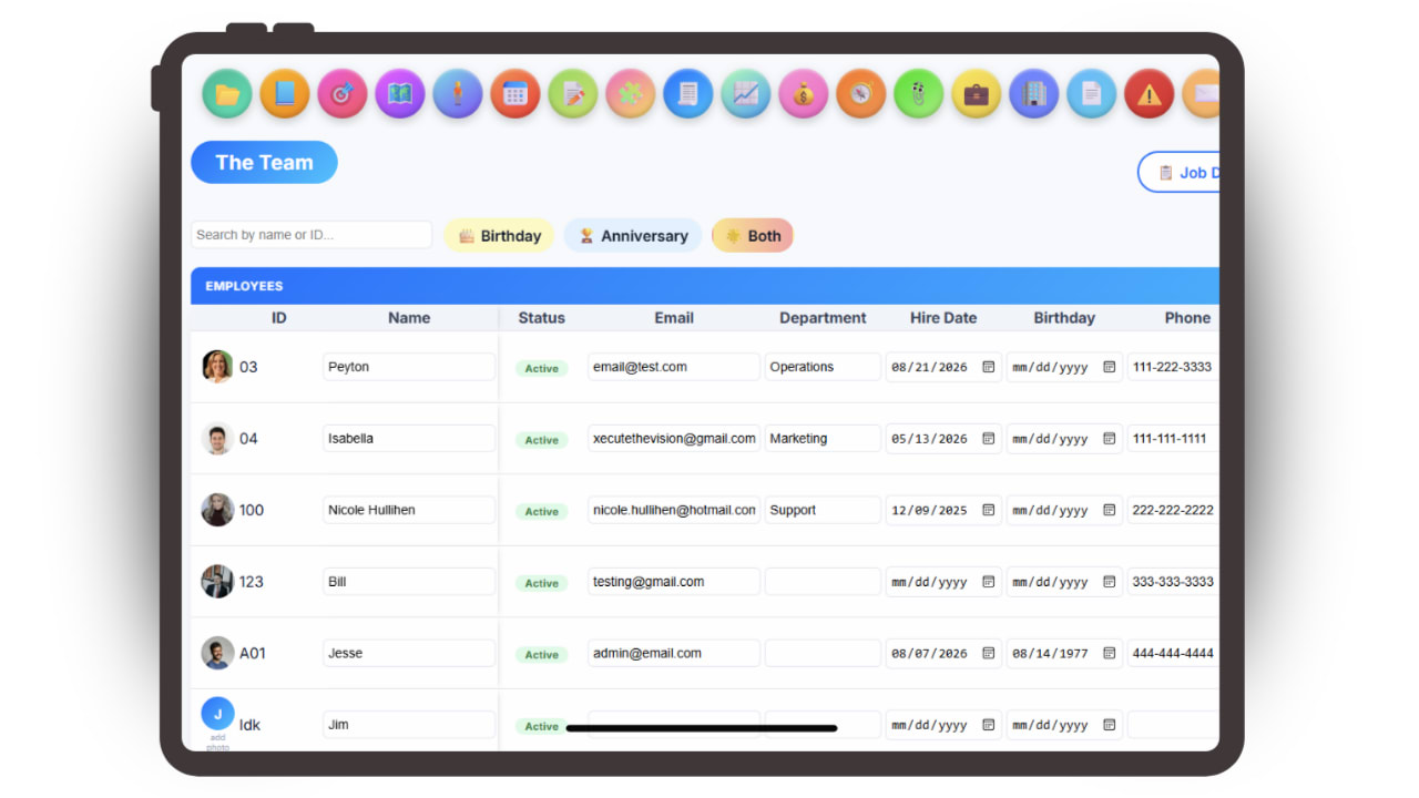 Updoot HR and performance management software showing reviews and employee records