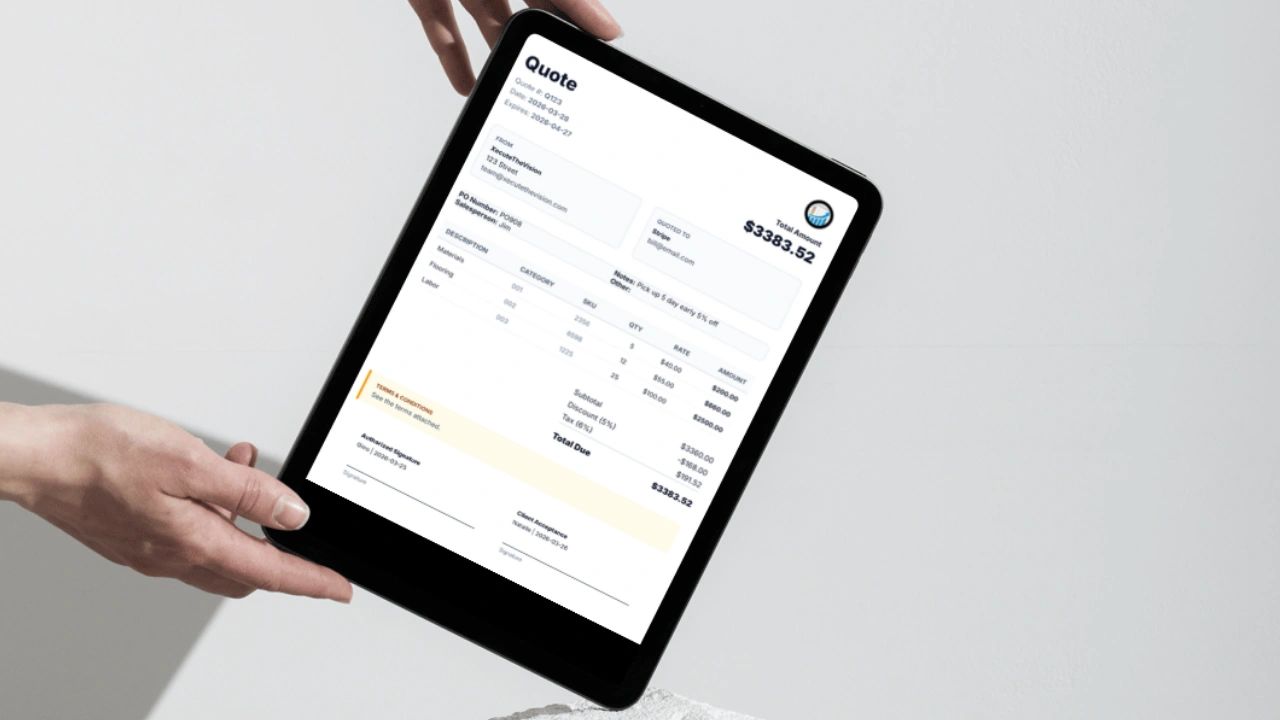 Contractor quote template with pricing breakdown for small business