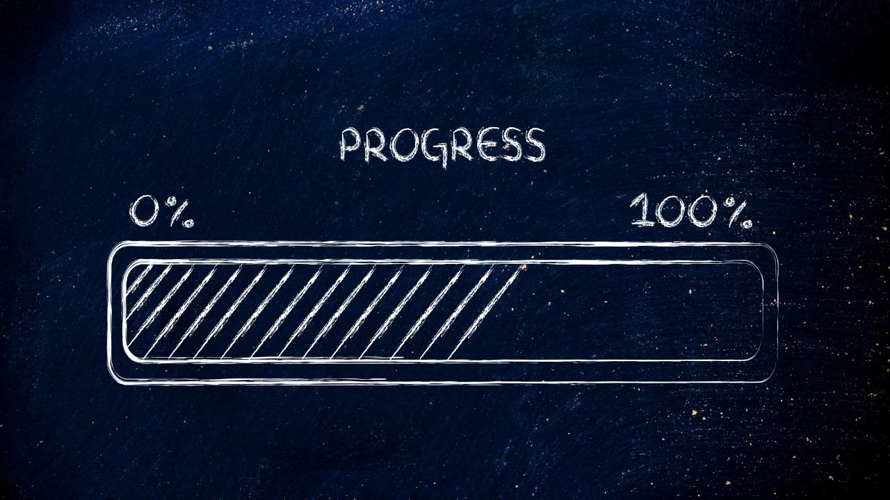 Project progress report template with task tracker and progress bar