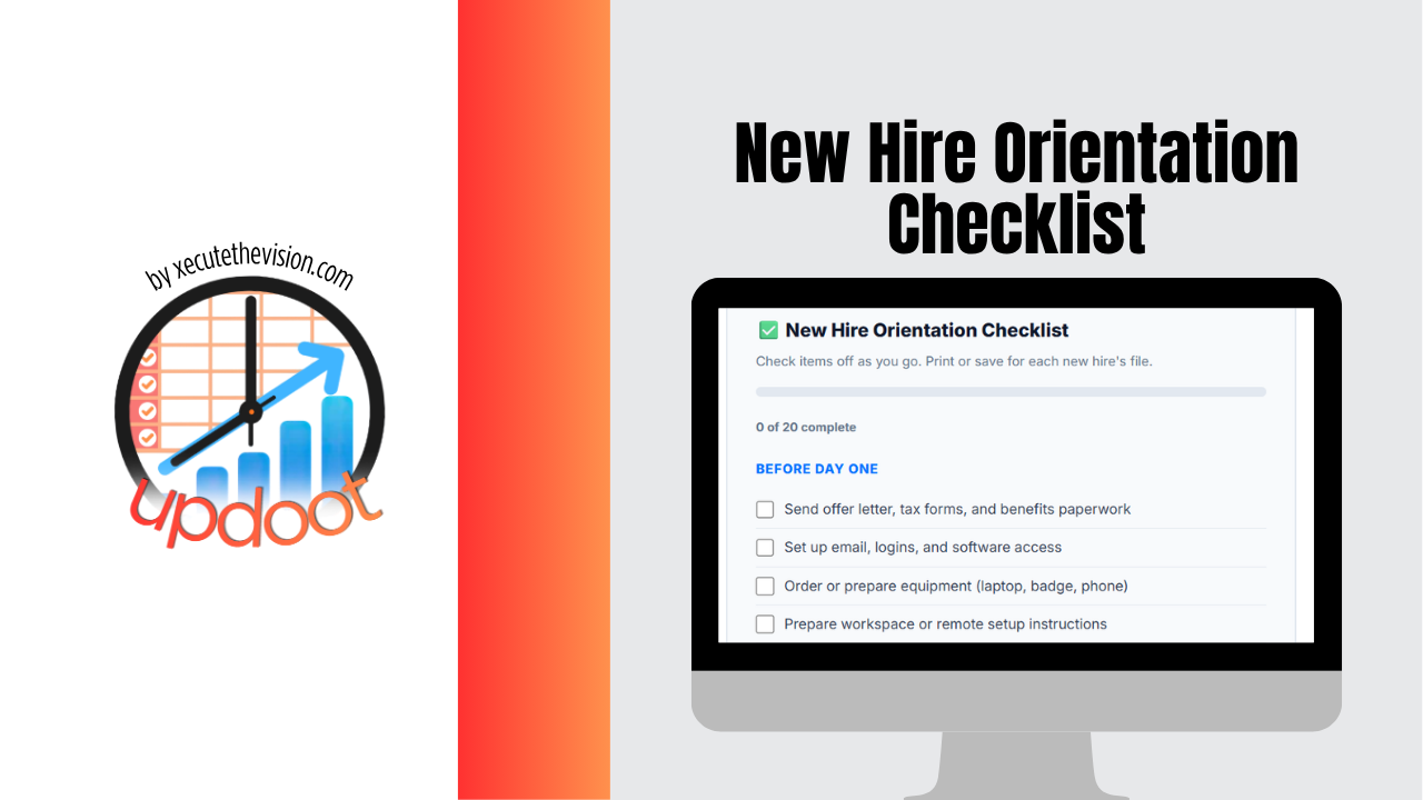 New hire orientation checklist for managers and HR teams