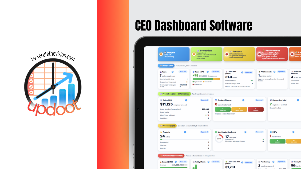 CEO dashboard software: what to look for and how it works
