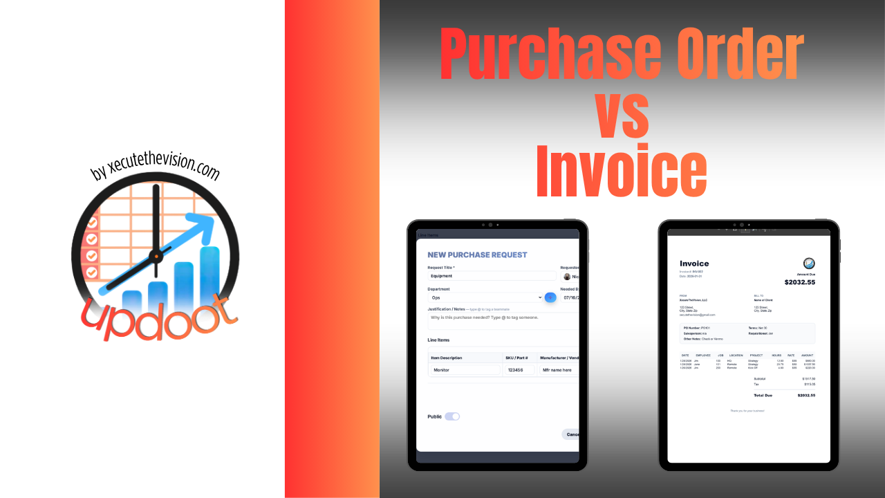 Purchase order vs invoice comparison with free templates