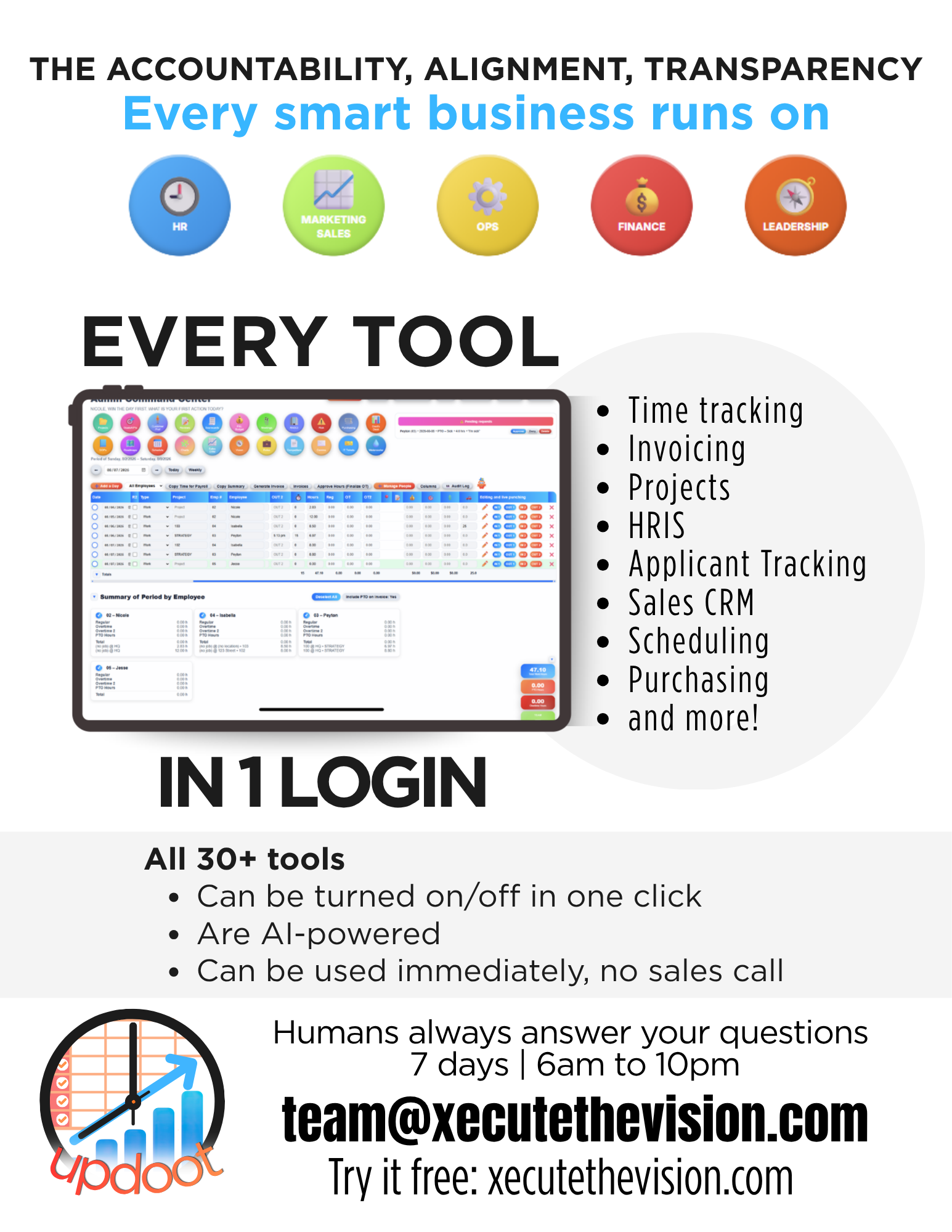 Printable Updoot affiliate program flyer showing the 20% recurring commission offer