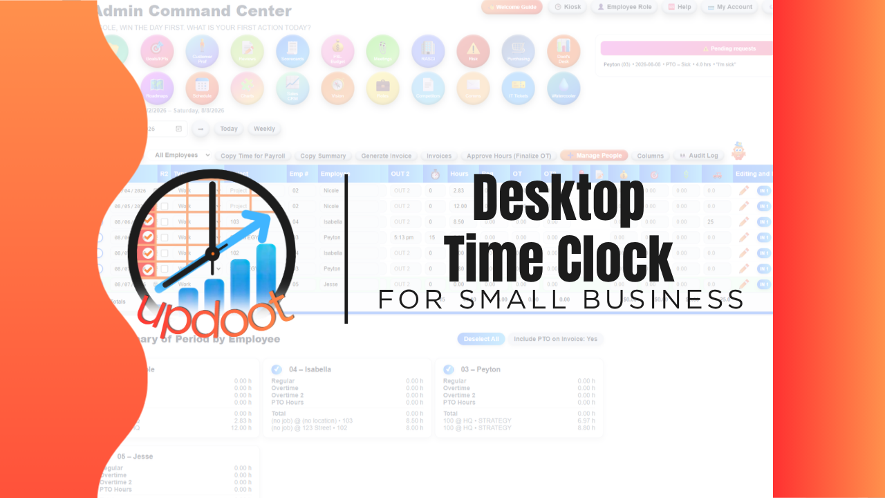 Time clock for desktop: browser-based employee punching from an office computer