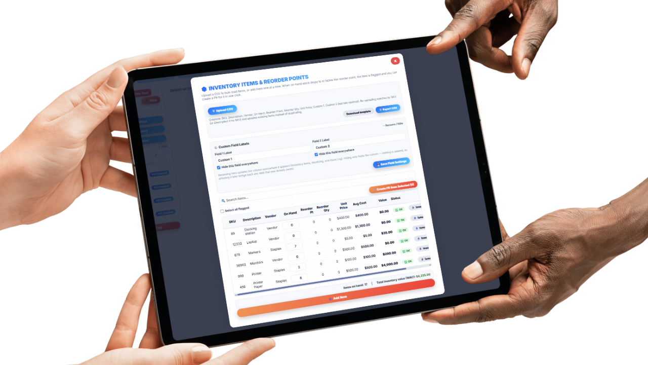 Asset assignment and checkout interface showing employee, job, and location assignment