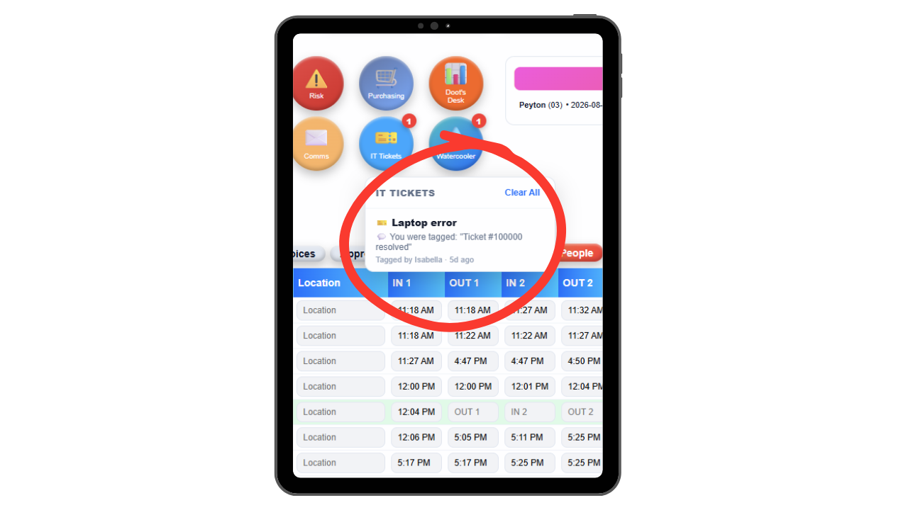 Ticket resolution notification with a satisfaction rating prompt
