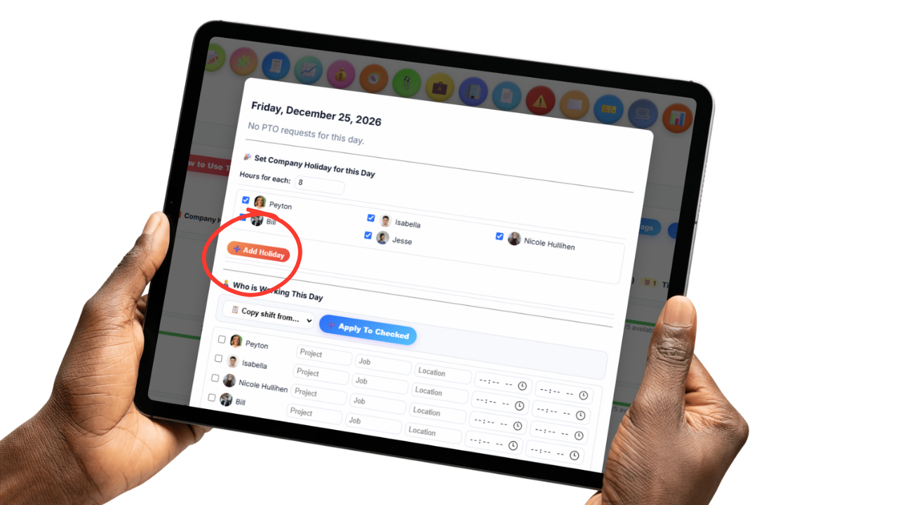 Assigning a full year of company holidays in one click
